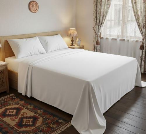 Lüks Otel çarşafı Çift kişilik  240x280cm 59 tel pamuk polyester kumaş